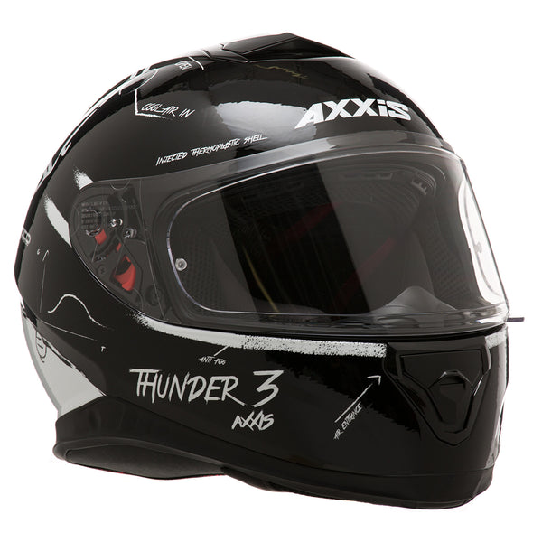 Casco de Moto Axxis Thunder 3 Trace, Blanco/ Purpura – Bikesport Chile