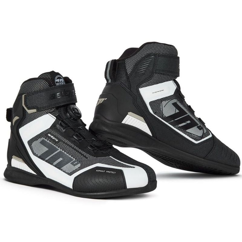 Bota de Moto Seventy Veloce Pro Negro/Blanco