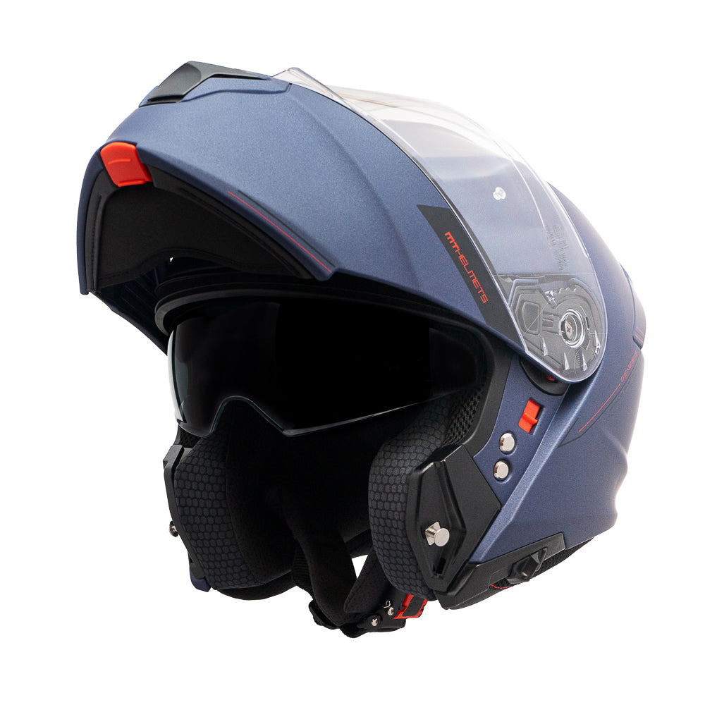 Casco de Moto abatible MT Helmets Genesis SV Azul Mate