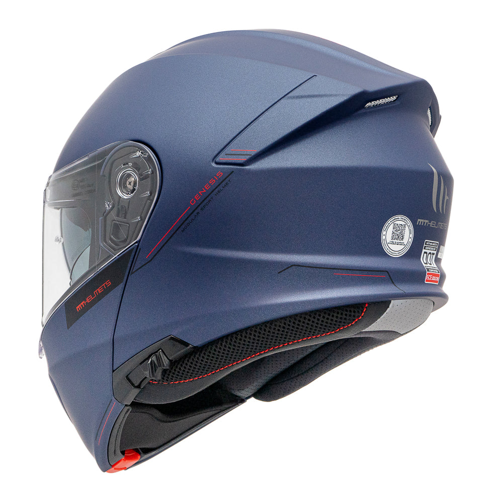 Casco de Moto abatible MT Helmets Genesis SV Azul Mate