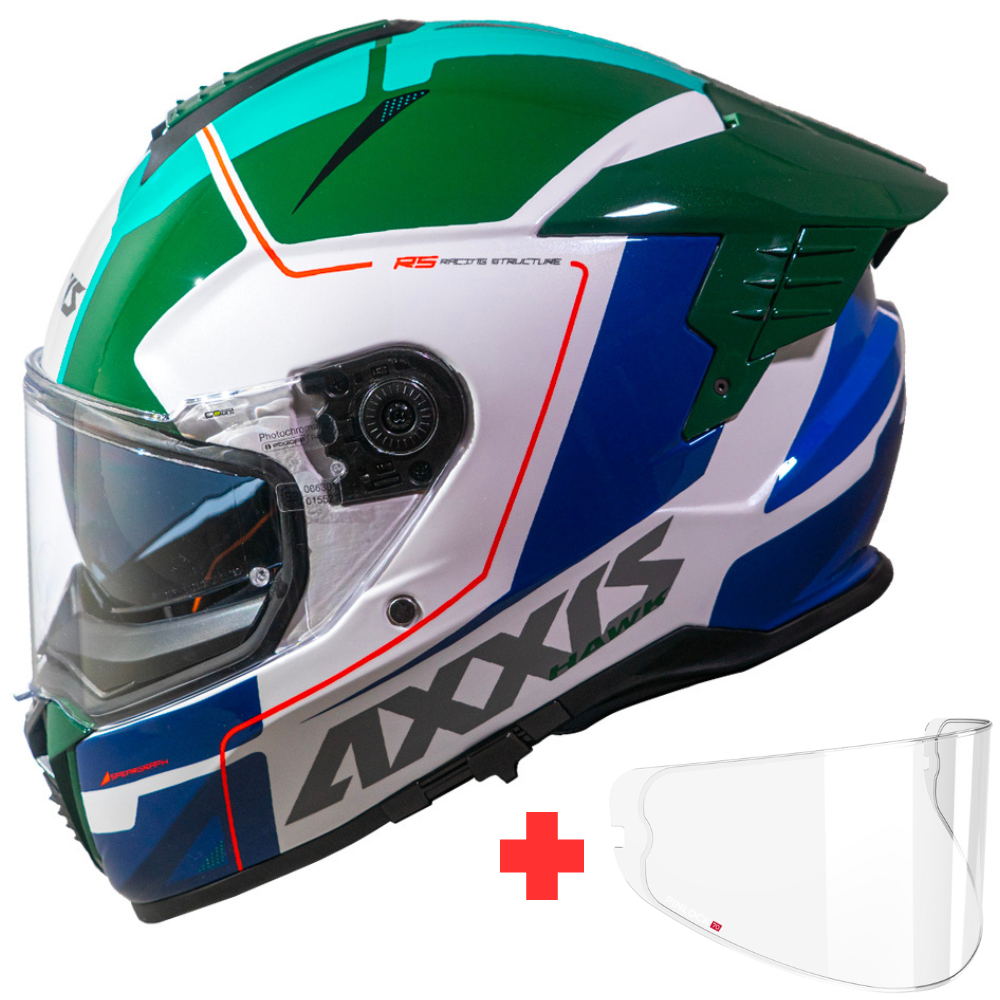 Casco Axxis Hawk SV Spear A6 Verde Brillo