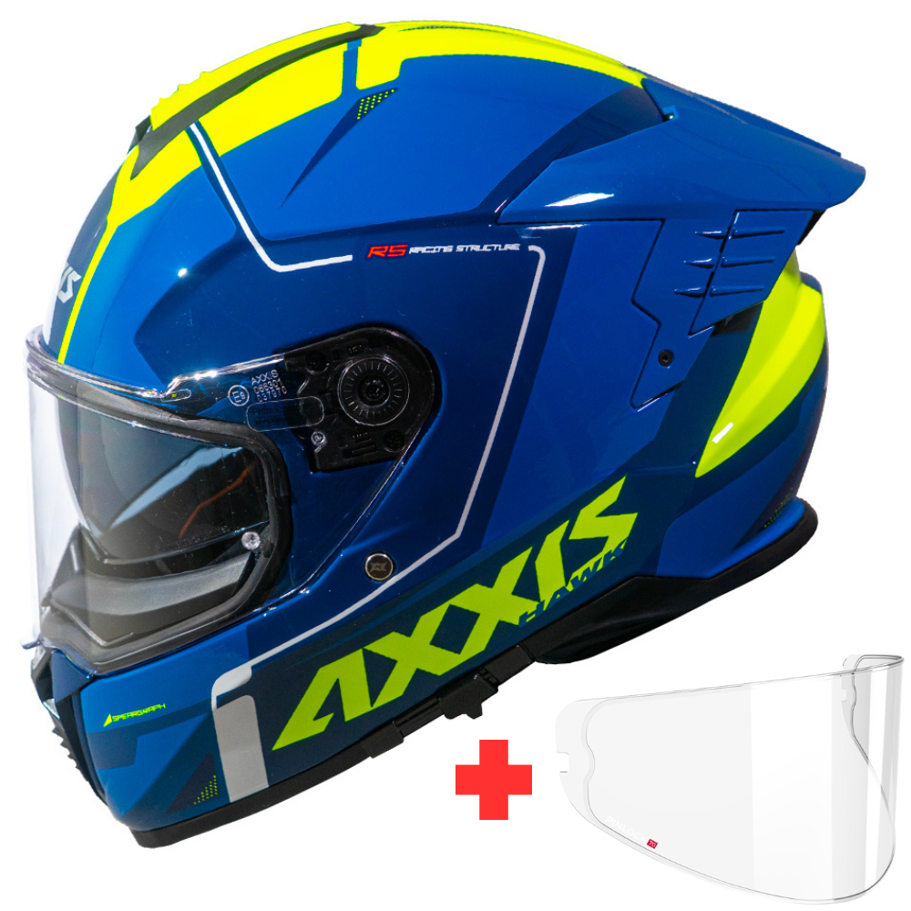 Casco Axxis Hawk SV Spear C13 Amarillo Fluor Brillo