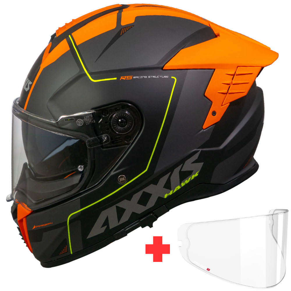 Casco Axxis Hawk SV Spear B24 Naranja Mate