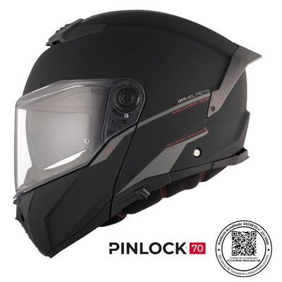 Casco de Moto MT Helmets Atom 2 SV Negro Mate Pinlock incluido