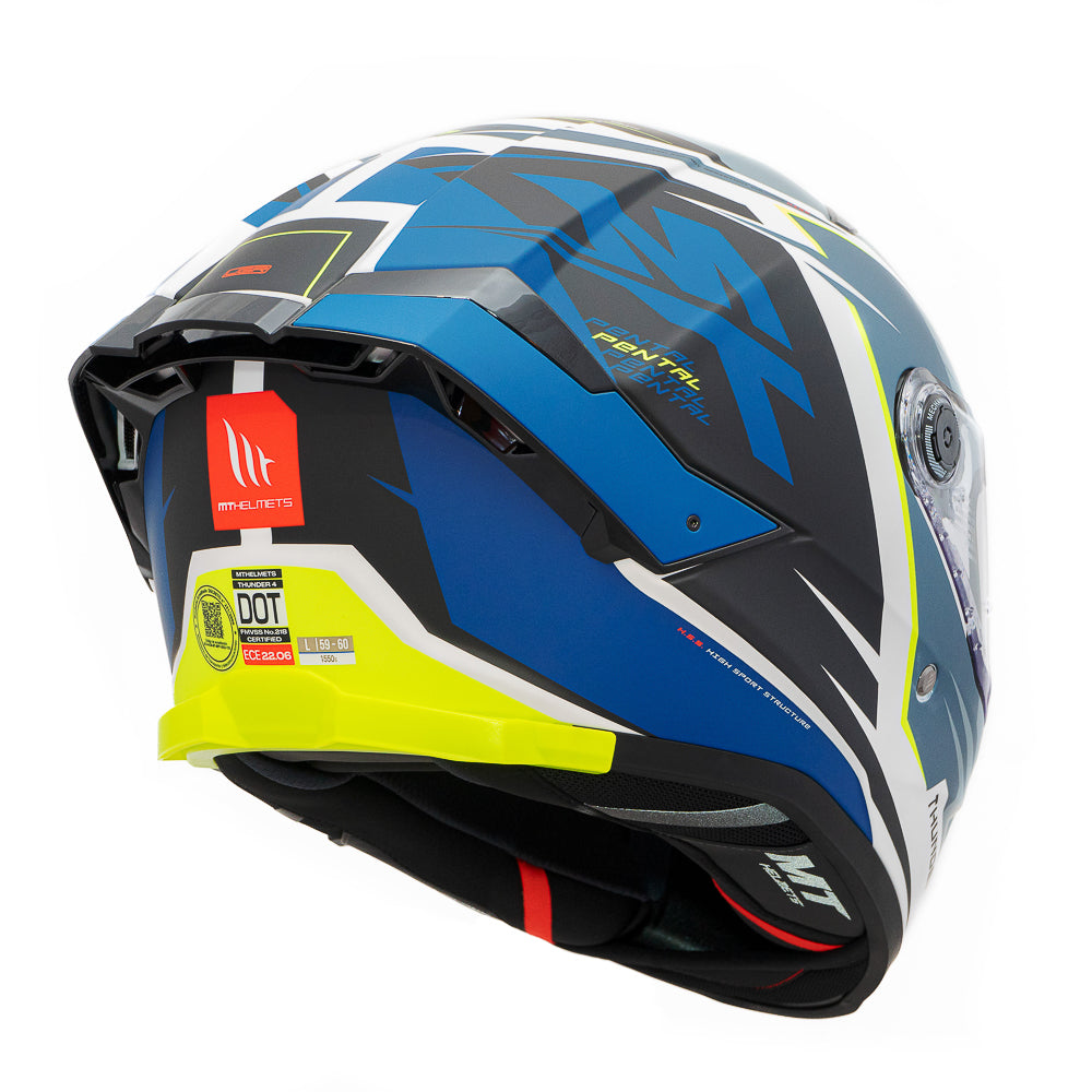 Casco MT Helmets Thunder 4 SV Pental A7 Azul Mate + Pinlock Incluido